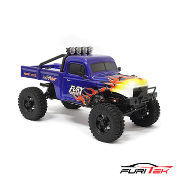FURITEK FX118 FURY WAGON RTR BRUSHLESS 1/18 RC CRAWLER KIT (BLUE WITH FLAMES) - HeliDirect