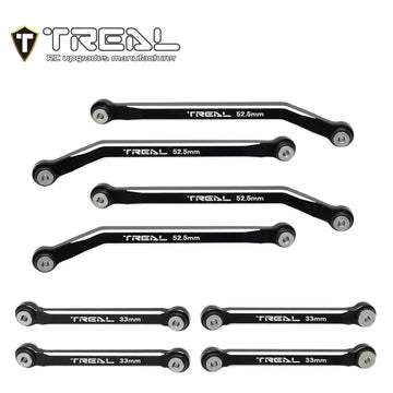 TREAL AX24 High Clearance Links (8P) CNC Machined Aluminum 7075 Compatible with Axial 1/24 AX24 XC-1 (BLACK) - HeliDirect