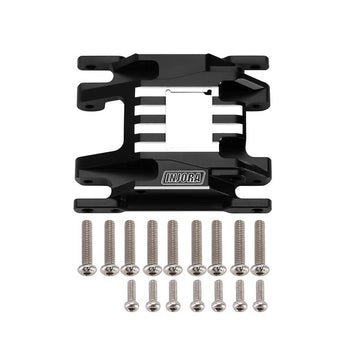 INJORA CNC Aluminium Skid Plate Transmission Mount For 1/18 TRX4M (Black) - HeliDirect