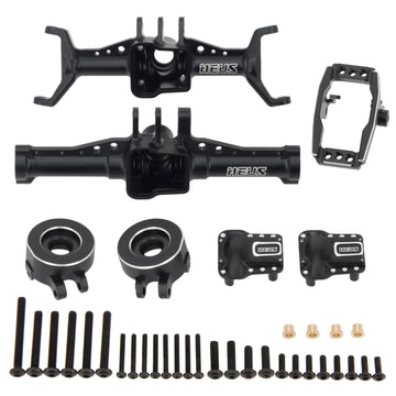MEUS RACING Aluminum Front Rear Axle Housing for 1/18 TRX4M TRX-4M Bronco Defender RC Crawler Upgrade Parts - BLACK - HeliDirect