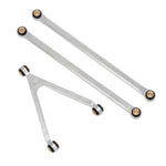 MEUS Racing CNC Aluminum High Clearance Chassis Links for 1/24 RC Crawler LWB 133.5mm Axial SCX24 AXI90081 Deadbolt AXI00004 B17 (Silver) - HeliDirect