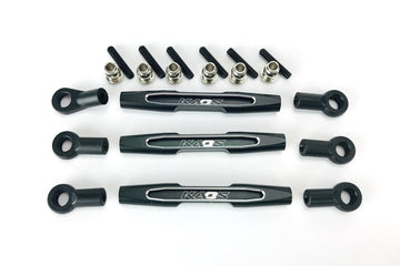 CKD0375 KAOS Panhard Bar & Sterring Tide Rod (57mm, CNC Aluminum, BLACK) DL-Series 3pcs - HeliDirect