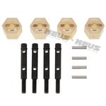 Meus Racing 12MM Brass Wheel Hex Hub +3MM Hex Adapter Steel Stub Axle Set Single Side Widening 3MM for AXIAL 1/18 UTB18 - HeliDirect