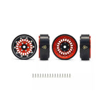 Treal 1.0'' Beadlock Wheels (4pcs) For 1/24 Micro RC SCX24 Bronco Gladiator C10 Deadbolt -Type C (Red) - HeliDirect