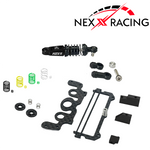 NXUSA-300-62 Nexx Racing Combo Dual Spring Center Oil Shock Premium + Conversion Battery Mount for Specter Kit - BLACK - HeliDirect