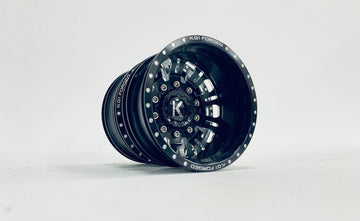 CKD0601 KG1 KD004 DUEL CNC Metal Front Dually Wheel (2 pcs, w/cap. decal & screws) - HeliDirect