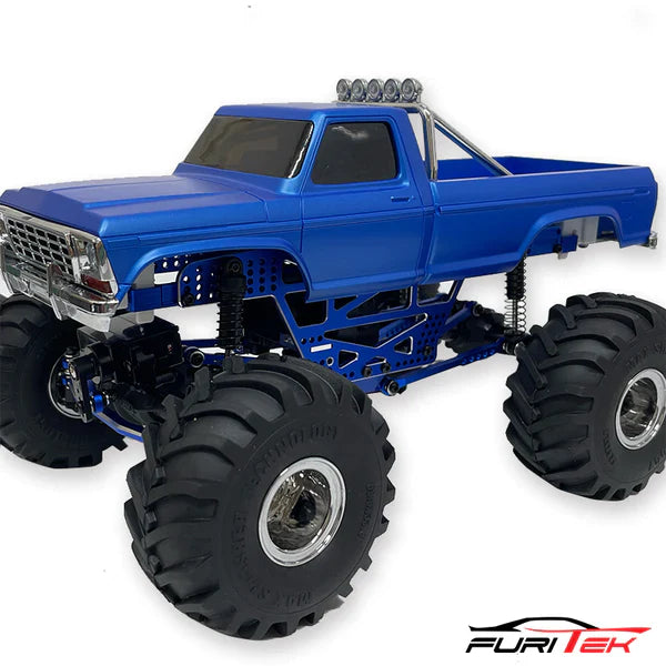 Furitek Rampart Frame Kit For FCX24 Max Smasher Aluminium Blue Pro Version With Link And Steering Link - HeliDirect