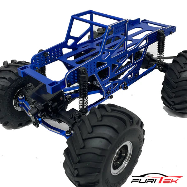 Furitek Rampart Frame Kit For FCX24 Max Smasher Aluminium Blue Pro Version With Link And Steering Link - HeliDirect