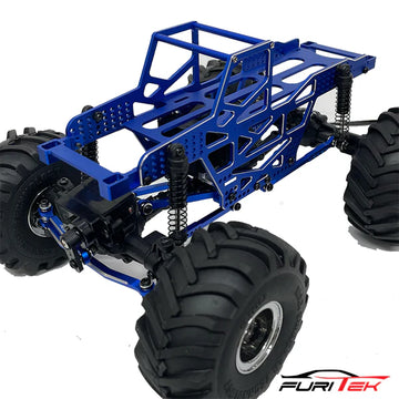 Furitek Rampart Frame Kit For FCX24 Max Smasher Aluminium Blue Pro Version With Link And Steering Link - HeliDirect