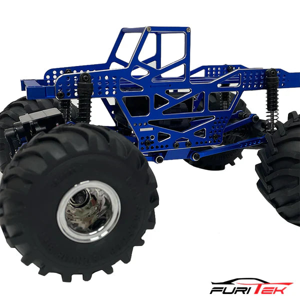 Furitek Rampart Frame Kit For FCX24 Max Smasher Aluminium Blue Pro Version With Link And Steering Link - HeliDirect
