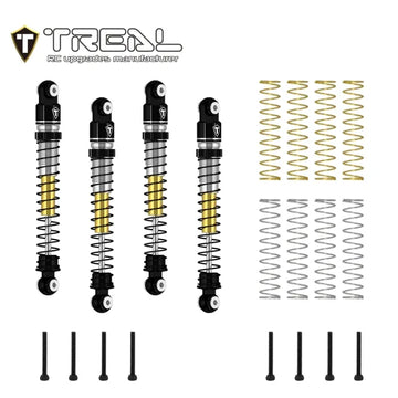 TREAL AX24 Shocks 53mm Aluminum Threaded Shock Adjustable Absorber Oil Damper compatible with 1/24 Axial AX24 XC-1 Upgrades (BLACK) - HeliDirect