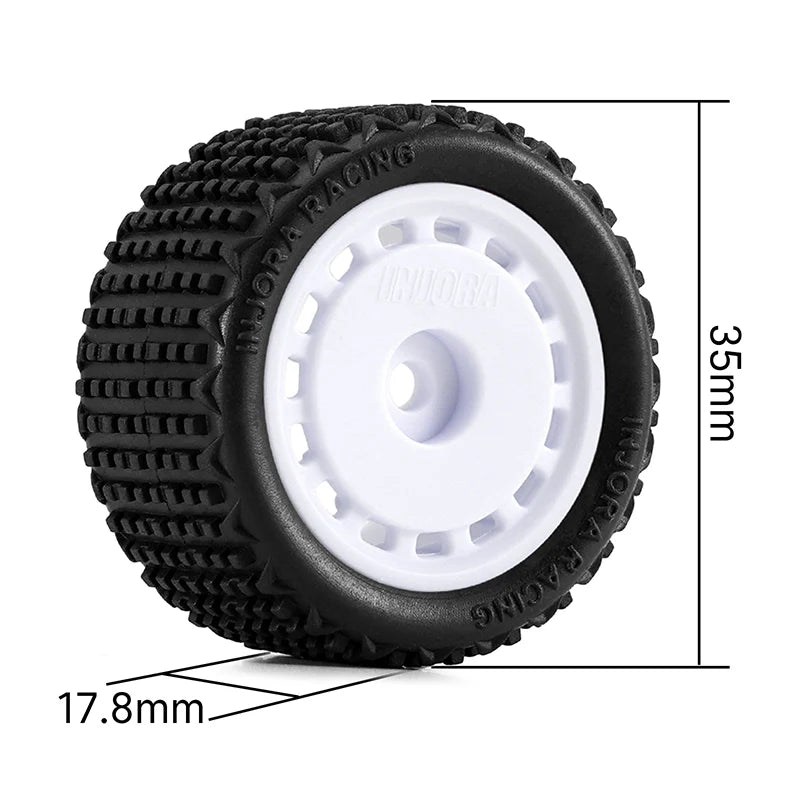 INJORA Pre-mounted Pin Buggy Tires & Wheels for 1/28 Losi Micro-T