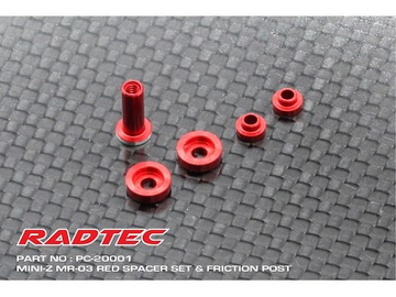 Reflex Racing PC-20001R Radtec Mini-Z MR-03 Spacer Set & Friction Post (Red)