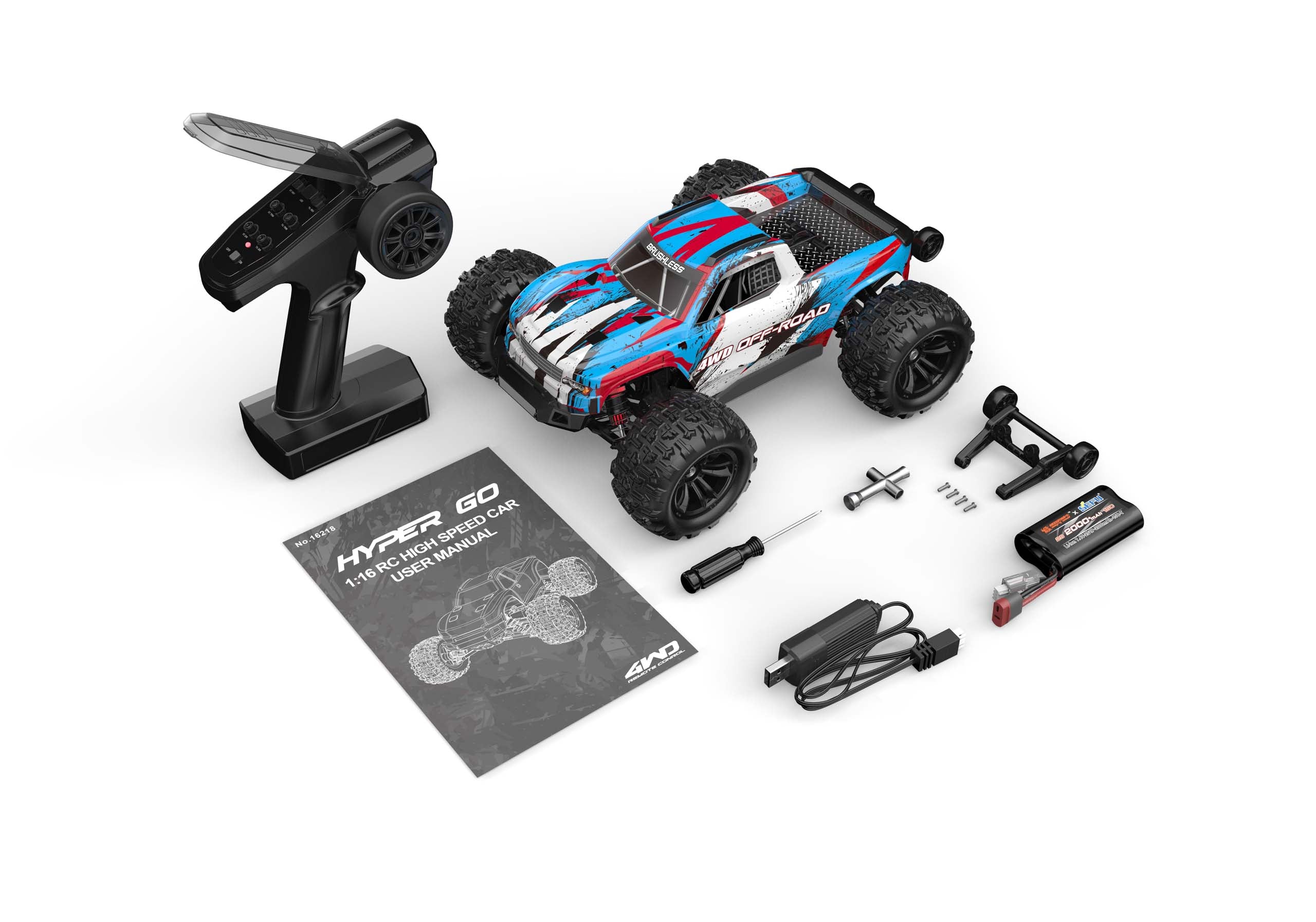MJX Hyper Go 16218 Brushless 1/16 RC Car 4WD High Speed Off-Road RC Truck
