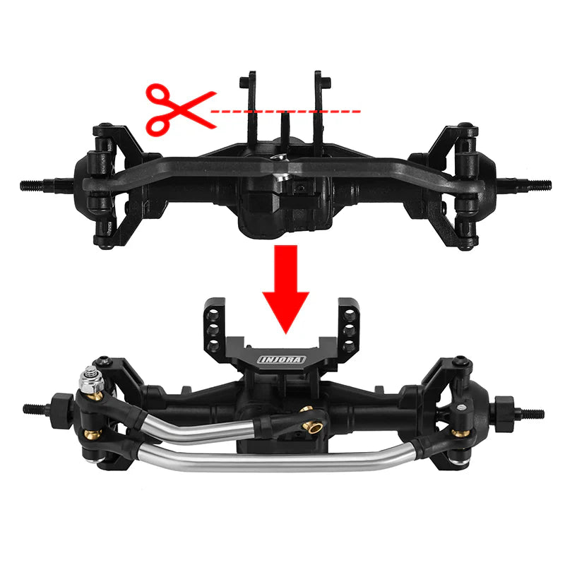 INJORA Lay Down Servo Mount With Steering Links For 1/18 TRX4M Stock Length Axles - HeliDirect