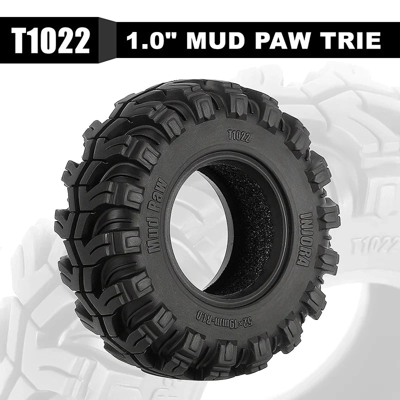 INJORA Mud Paw 1.0" M/T Tires (4) (52*19mm)