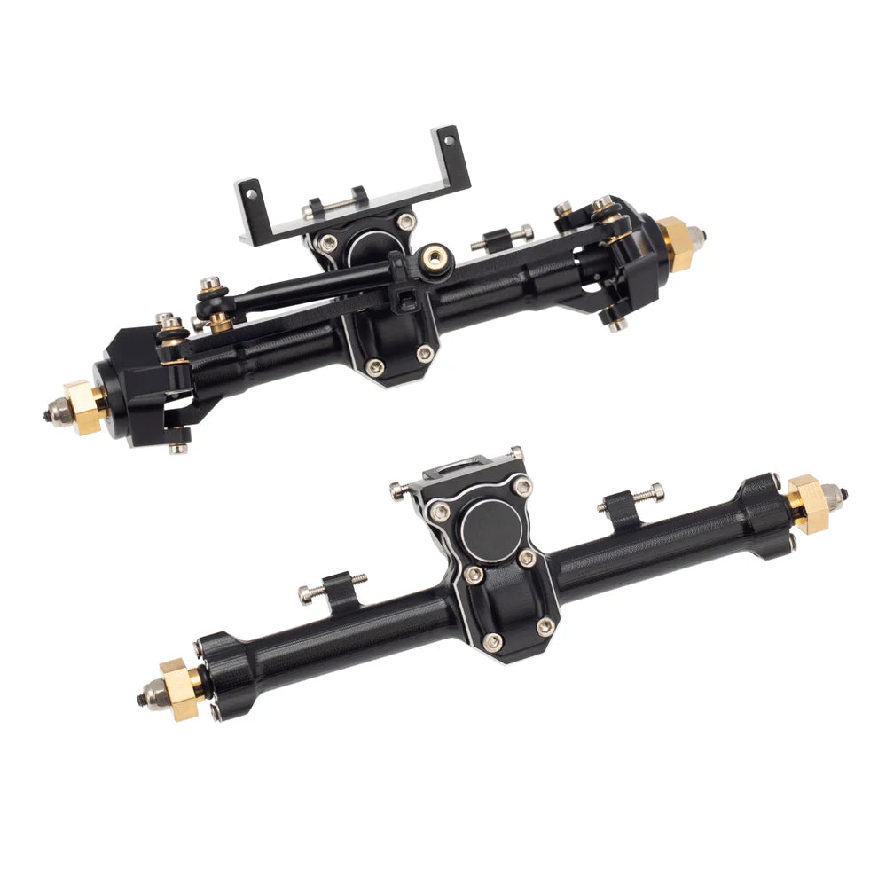 MEUS Racing 1/24 RC Crawler Car CNC Aluminum Front and Rear Axle for SCX24 90081 C10 1/24 RC Crawler Car CNC Aluminum Front and Rear Axle for SCX24 90081 C10 Jeep (Black)