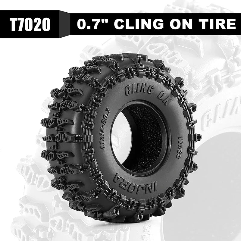 INJORA 0.7" 41*14mm Cling On Tires for 1/30 SCX30