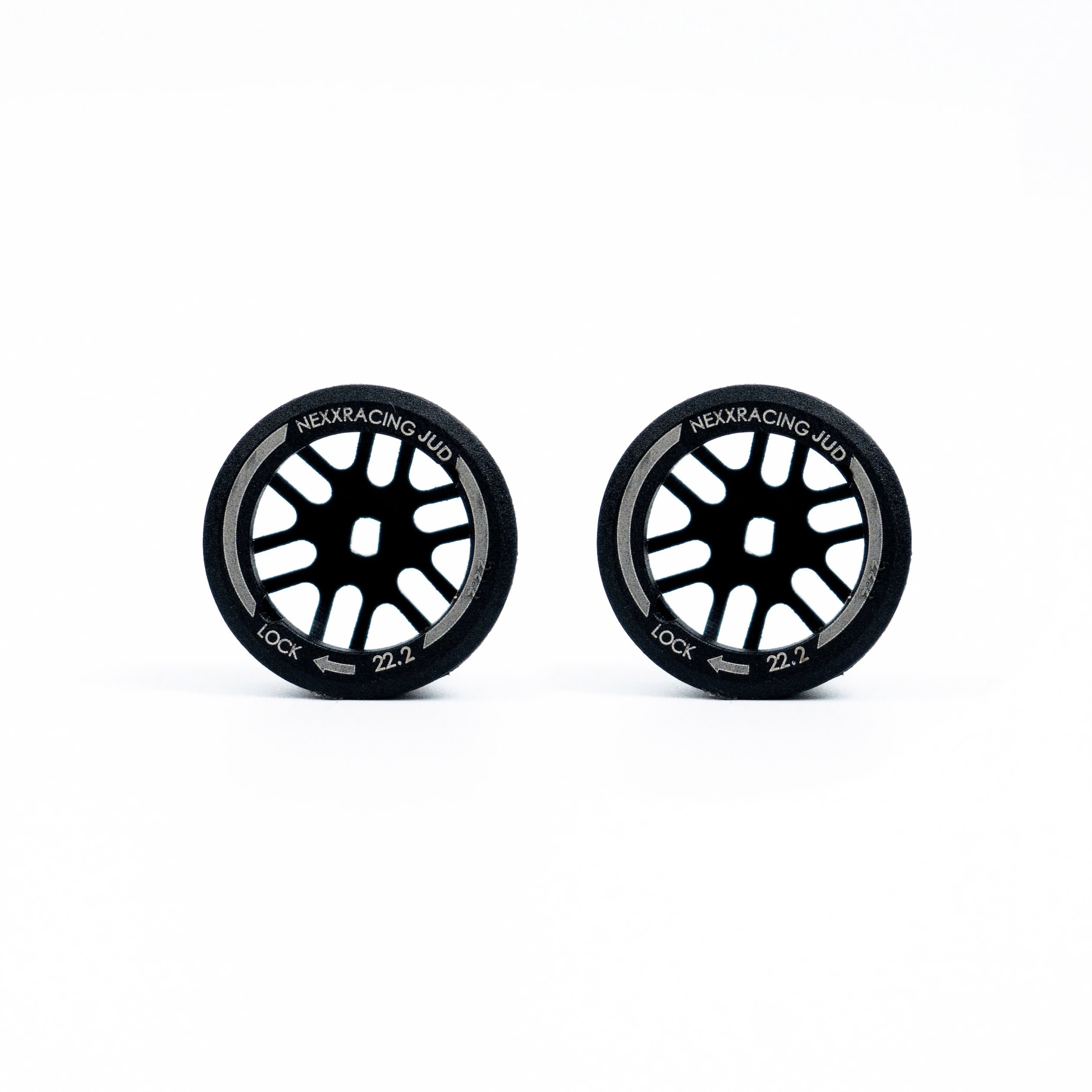 NXUSA-EVOAWD-F Nexx Racing “JUD” threaded carbon-fiber reinforced EVO AWD Flanged Front Wheels (2) pcs for Mini-Z - F8.5 OFFSET -2