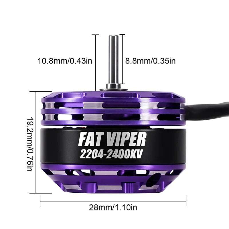 INJORA Fat Viper 2204 Brushless Outrunner 2400 KV Motor & Transmission For 1/18 TRX4M
