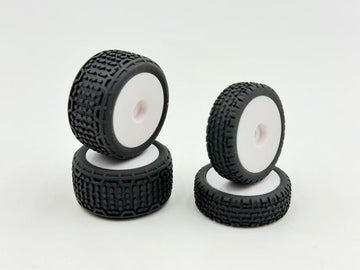 HobbyPlus Premounted Front / Rear Tires (White) - Speck B