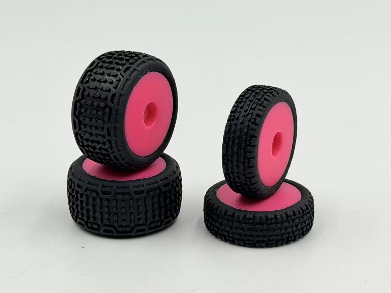 HobbyPlus Premounted Front / Rear Tires (Pink) - Speck B