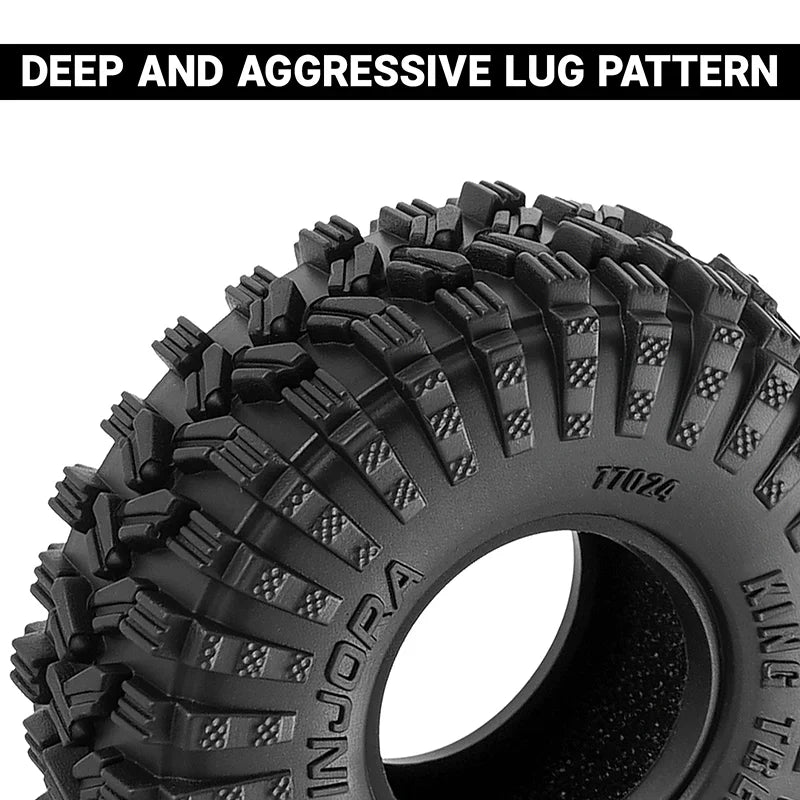 INJORA 0.7" 40*15mm King Trekker Tires for 1/30 SCX30