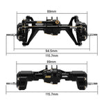INJORA Brass & Aluminum Complete Portal Front & Rear Axles  for 1/18 Redcat Ascent-18