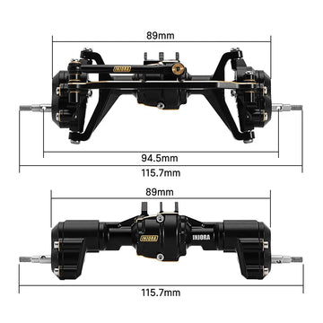 INJORA Brass & Aluminum Complete Portal Front & Rear Axles  for 1/18 Redcat Ascent-18