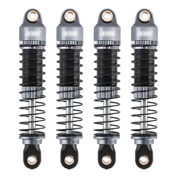 INJORA 53mm Threaded Oil Shocks For 1/18 Redcat Ascent18 - GREY - HeliDirect