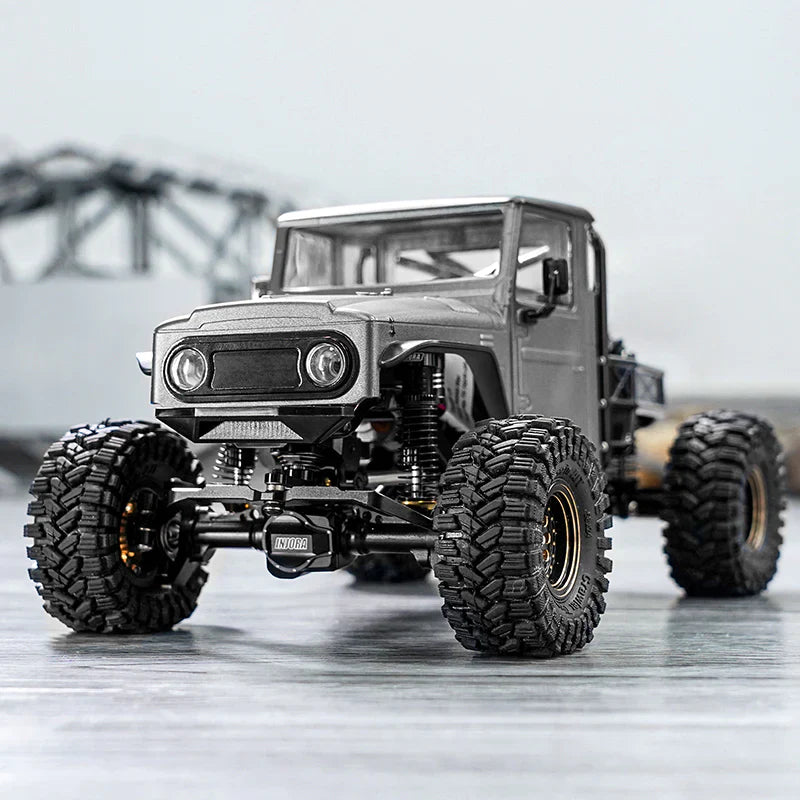 INJORA IR40 Half Truck Hard Plastic Body With Cage For 1/18 TRX4M Defender Bronco - GREY - HeliDirect