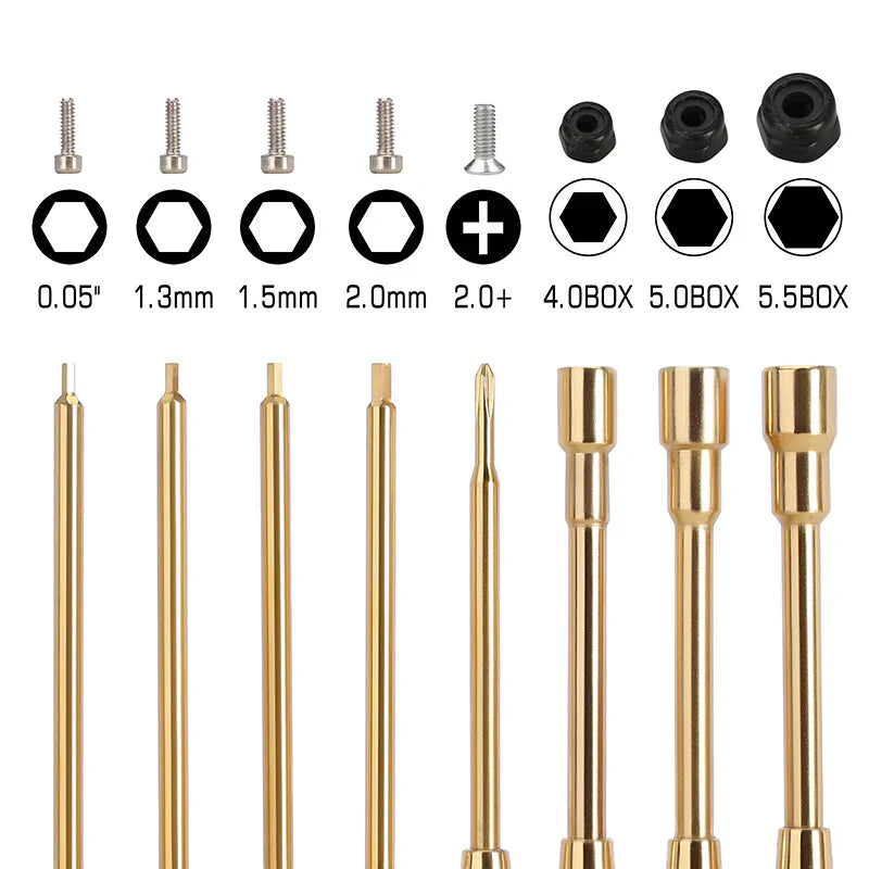 INJORA 8-in-1 Hex, Phillips Screwdriver, Nut Drivers Quick Change Tool Kit for 1/24 1/18 Mini RC
