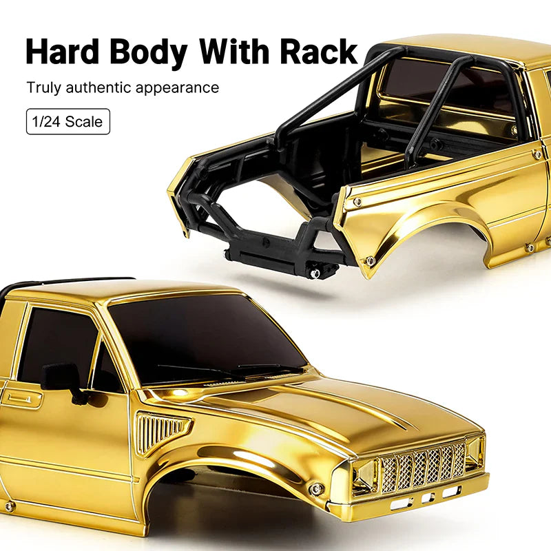 INJORA Limited Edition IR60-24 Pickup Hard Body for SCX24 C10 JLU Bronco Base Camp 4Runner (Gold)