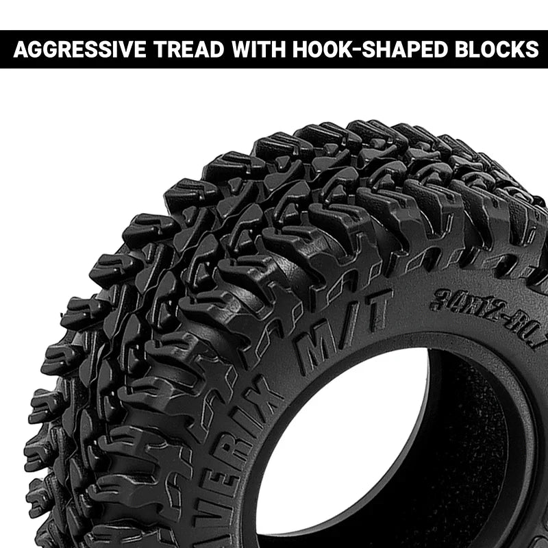 INJORA 0.7" 34*12mm MAVERIX M/T Tires for 1/30 SCX30