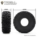 TREAL 1.0 Tires Soft Sticky RC Crawler Tires TrailBurner 62mm (4P) for 1/24 1/18 SCX24 AX24 FCX24 TRX4M - HeliDirect