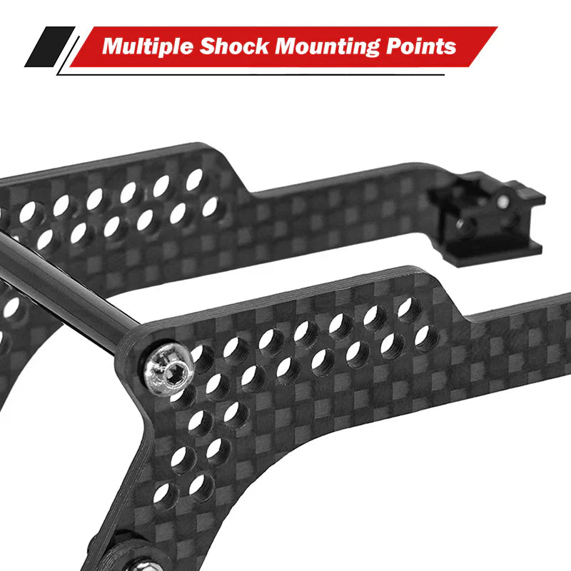 INJORA Universal LCG Chassis Frame Kit for 1/18 TRX4M (Carbon Fiber)