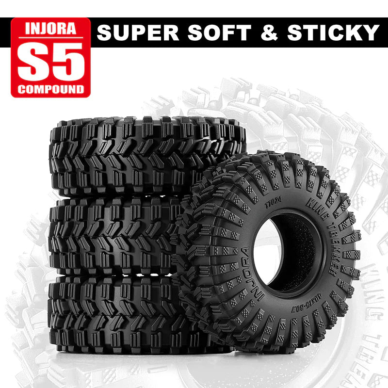 INJORA 0.7" 40*15mm King Trekker Tires for 1/30 SCX30