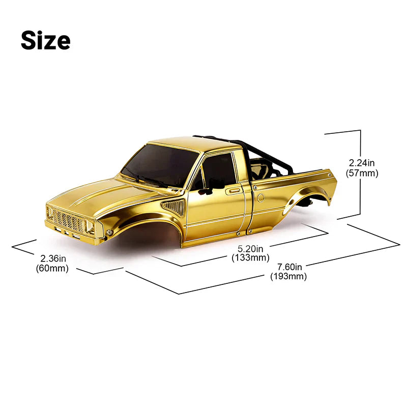 INJORA Limited Edition IR60-24 Pickup Hard Body for SCX24 C10 JLU Bronco Base Camp 4Runner (Gold)