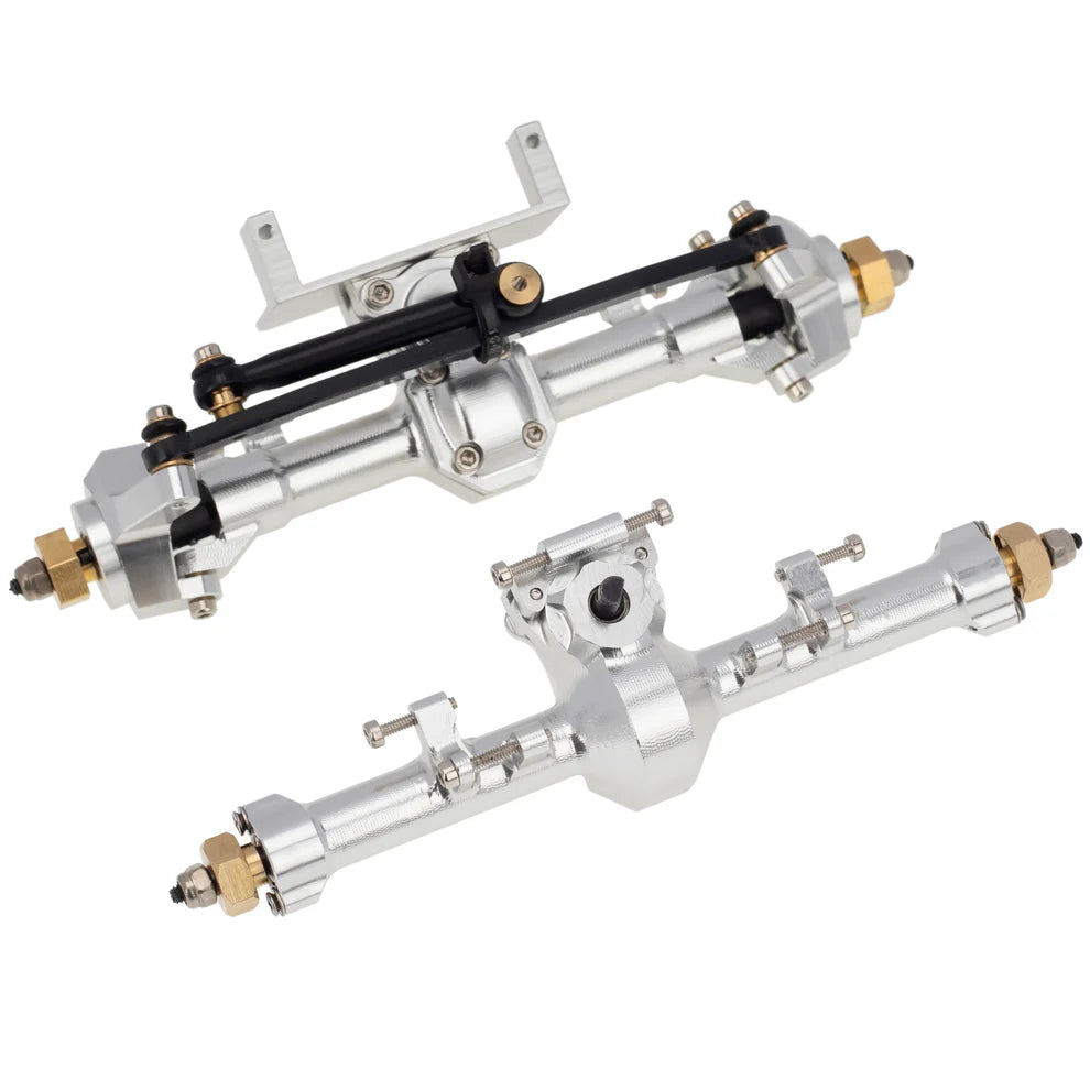 MEUS Racing 1/24 RC Crawler Car CNC Aluminum Front and Rear Axle for SCX24 90081 C10 1/24 RC Crawler Car CNC Aluminum Front and Rear Axle for SCX24 90081 C10 Jeep (Silver)