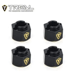 TREAL Brass Wheel Hubs 7mm*6mm Hex, 1g/pc (4pcs) for 1/18 TRX-4M Defender and Bronco (Black) - HeliDirect