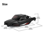 INJORA IR60 Pickup Hard Body with Bed Rack for 1/18 TRX4M Defender Bronco - BLACK