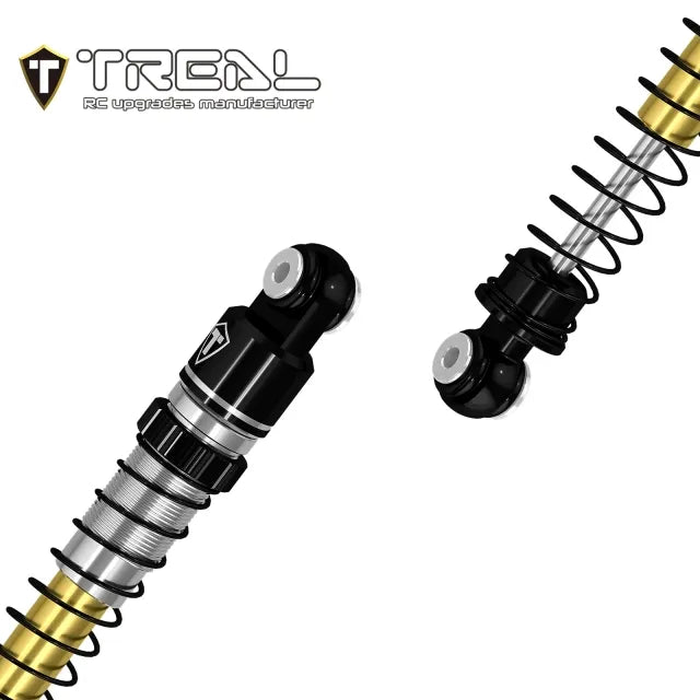 TREAL AX24 Shocks 53mm Aluminum Threaded Shock Adjustable Absorber Oil Damper compatible with 1/24 Axial AX24 XC-1 Upgrades (BLACK) - HeliDirect