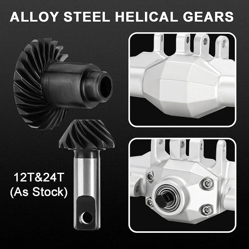 INJORA +4mm Diamond Axles With Lay Down Servo Mount & Links For 1/18 TRX4M - SILVER - HeliDirect