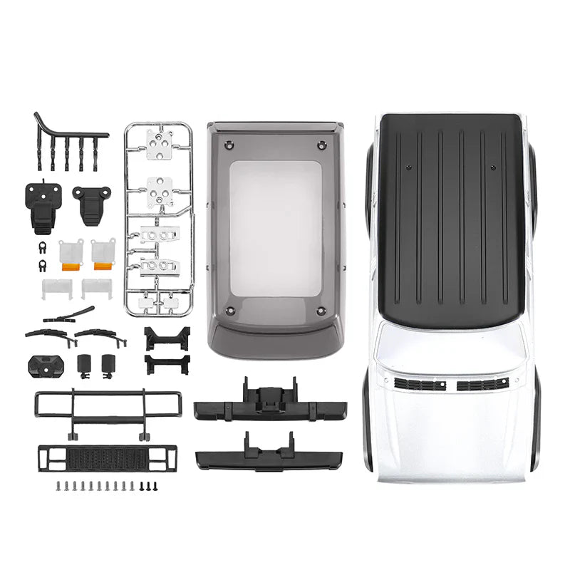 INJORA ABS Cherokee Body With Bumpers For 155mm 1/18 TRX4M Bronco Defender - PEARL WHITE