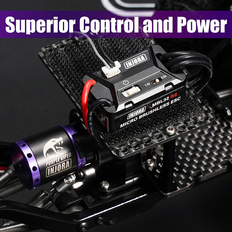 INJORA MBL32 G2 Waterproof Brushless ESC & 1721 Purple Viper Motor for 1/18 TRX4M Ascent-18