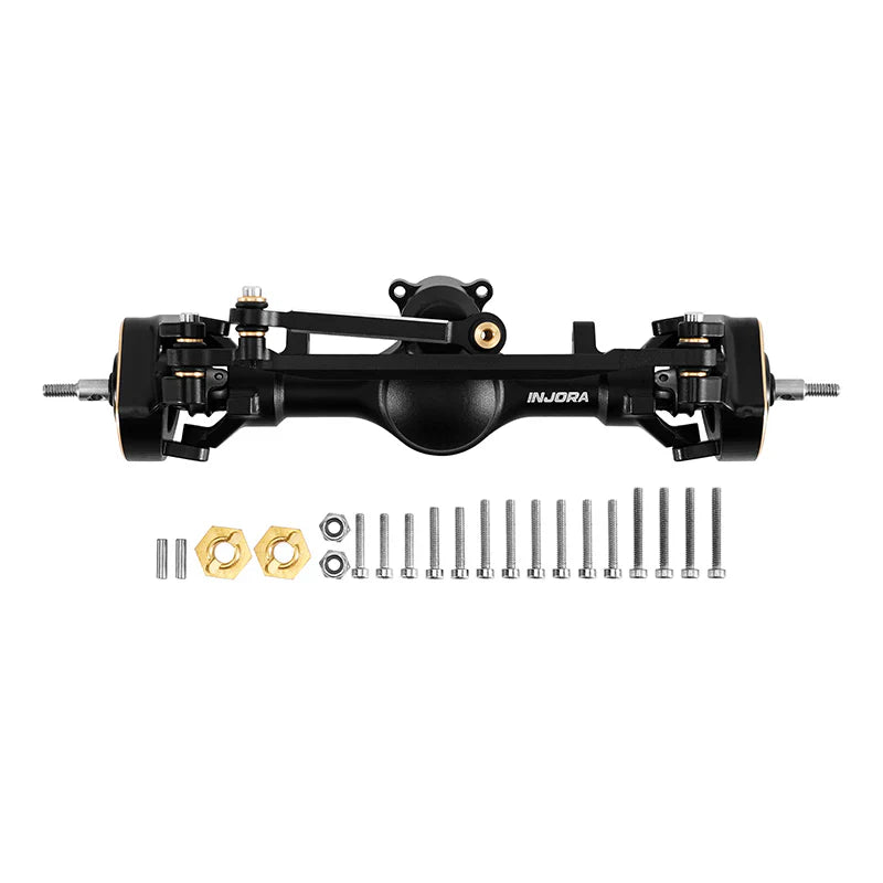 INJORA +4mm Planet Axles with Double Joint Shafts & Brass Steering Knuckles for 1/24 Axial SCX24