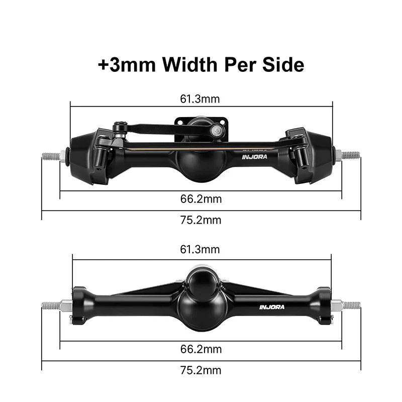 INJORA +3mm Planet Axles with Brass Steering Knuckles for 1/30 SCX30