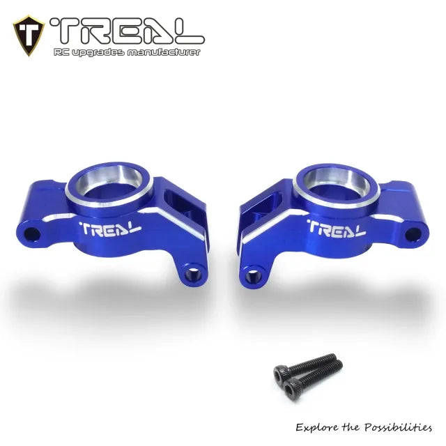 TREAL Aluminum 7075 Rear Hubs Carrier Set CNC Machined Upgrades for Arrma 1/18 GRANITE GROM - BLUE