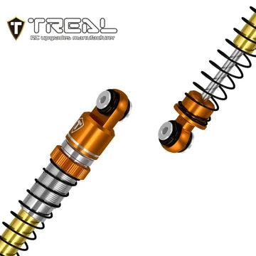 TREAL AX24 Shocks 53mm Aluminum Threaded Shock Adjustable Absorber Oil Damper compatible with 1/24 Axial AX24 XC-1 Upgrades (ORANGE) - HeliDirect
