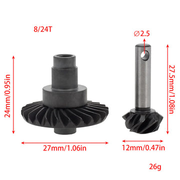 MEUS Racing Overdrive Underdrive Steel Helical Diff Axle Gears For 1/10 SCX10 II SCX10 III SCX10 Pro AR44, AR45 Axles